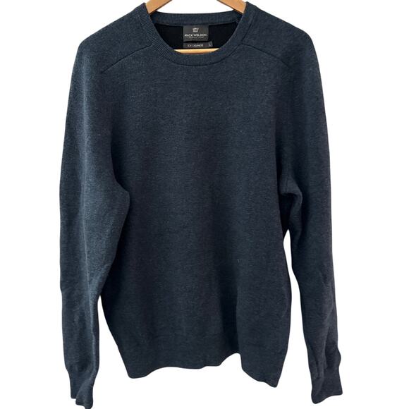 Mack Weldon Tech Cashmere Crew Neck Sweater Navy Heather Size Large - Picture 9 of 12